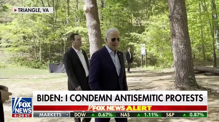 Biden condemns protests and 'those who don't understand what's going on with the Palestinians'