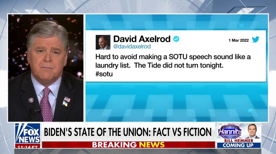 Hannity: Biden’s State of the Union ‘defined America last, not America first’