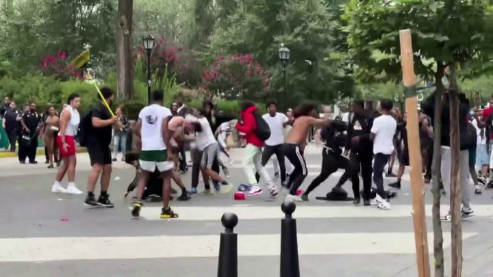 A fight breaks out in the wake of a chaotic afternoon in Union Square