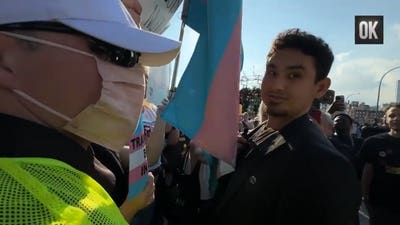 Pro-trans activists refuse interviews at Sophie Cunningham rally outside Barclay Center in Brooklyn