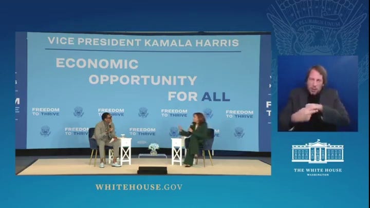 VP Harris touts spending 'trillions of dollars' to boost economy