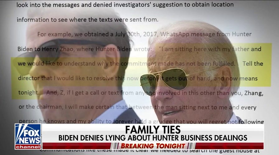 Biden denies speaking with son Hunter about overseas business dealings