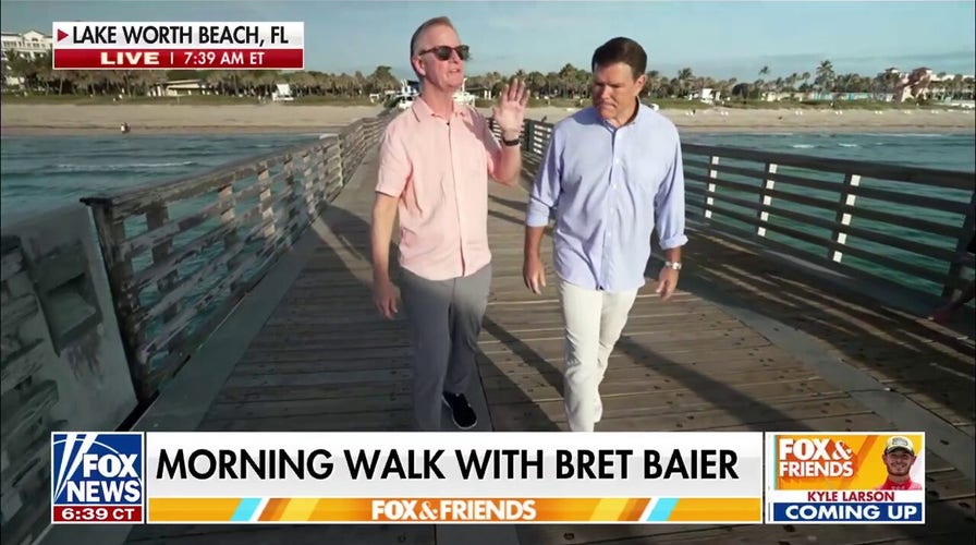 Steve Doocy takes a morning walk with Bret Baier, George Hamilton