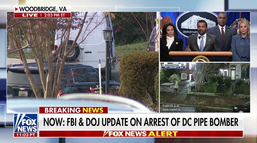 Bondi, Patel give update on the arrest of suspected Jan. 6 pipe bomber Brian Cole Jr.