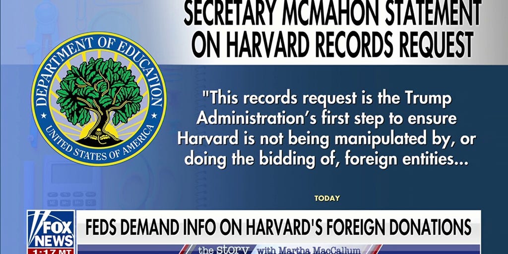 Trump administration demands information on Harvard's alleged foreign donations