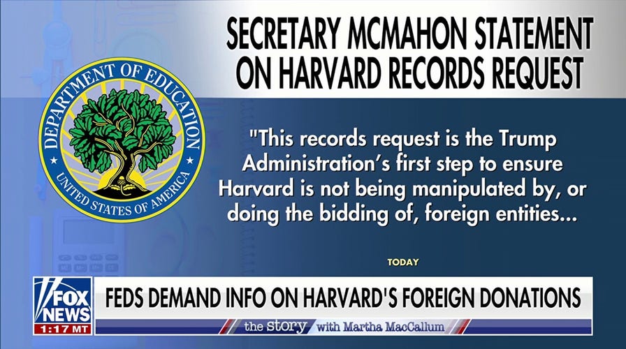 Trump administration demands information on Harvard's alleged foreign donations