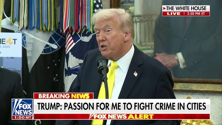 President Trump and FBI Director Patel give update on violent crime prevention 