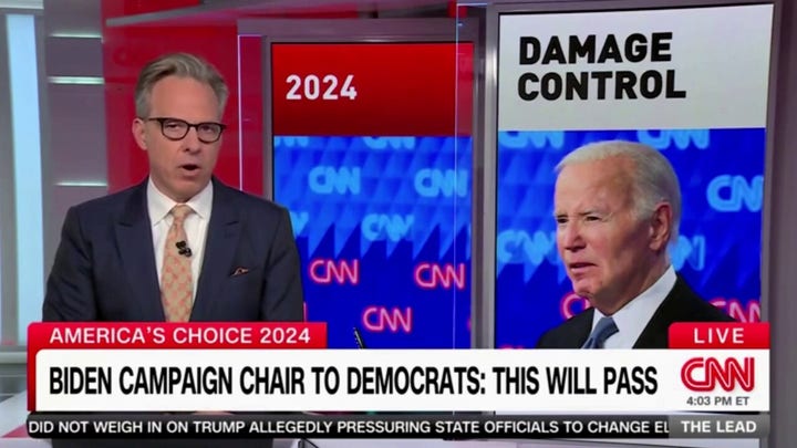 CNN's Jake Tapper says there is 'discernible pattern' of Democratic officials lying to protect Biden from criticism after debate