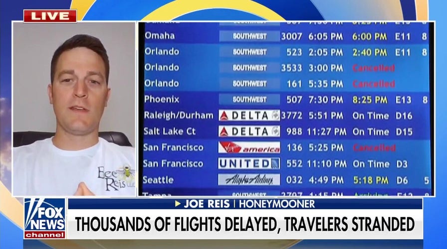 Travelers stranded at airports due to flight delays and cancelations