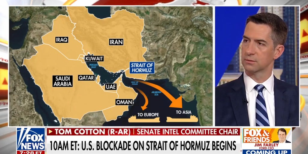 Sen Tom Cotton discusses US naval blockade on the Strait of Hormuz