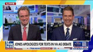 Jones responds to violent text scandal during Virginia AG debate