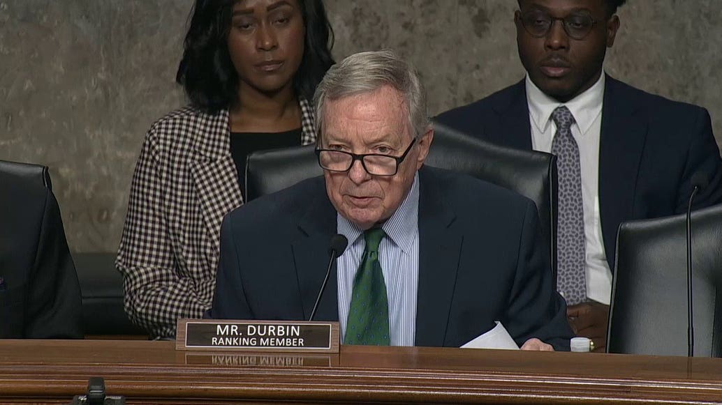 Sen. Durbin blasts women's sports hearing, says Dems won't ask questions