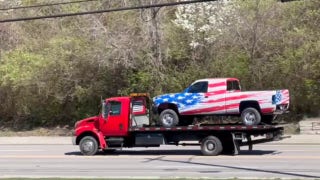 Patriotic high schoolers' new American flag paint wrap driven off the lot for the first time - Fox News