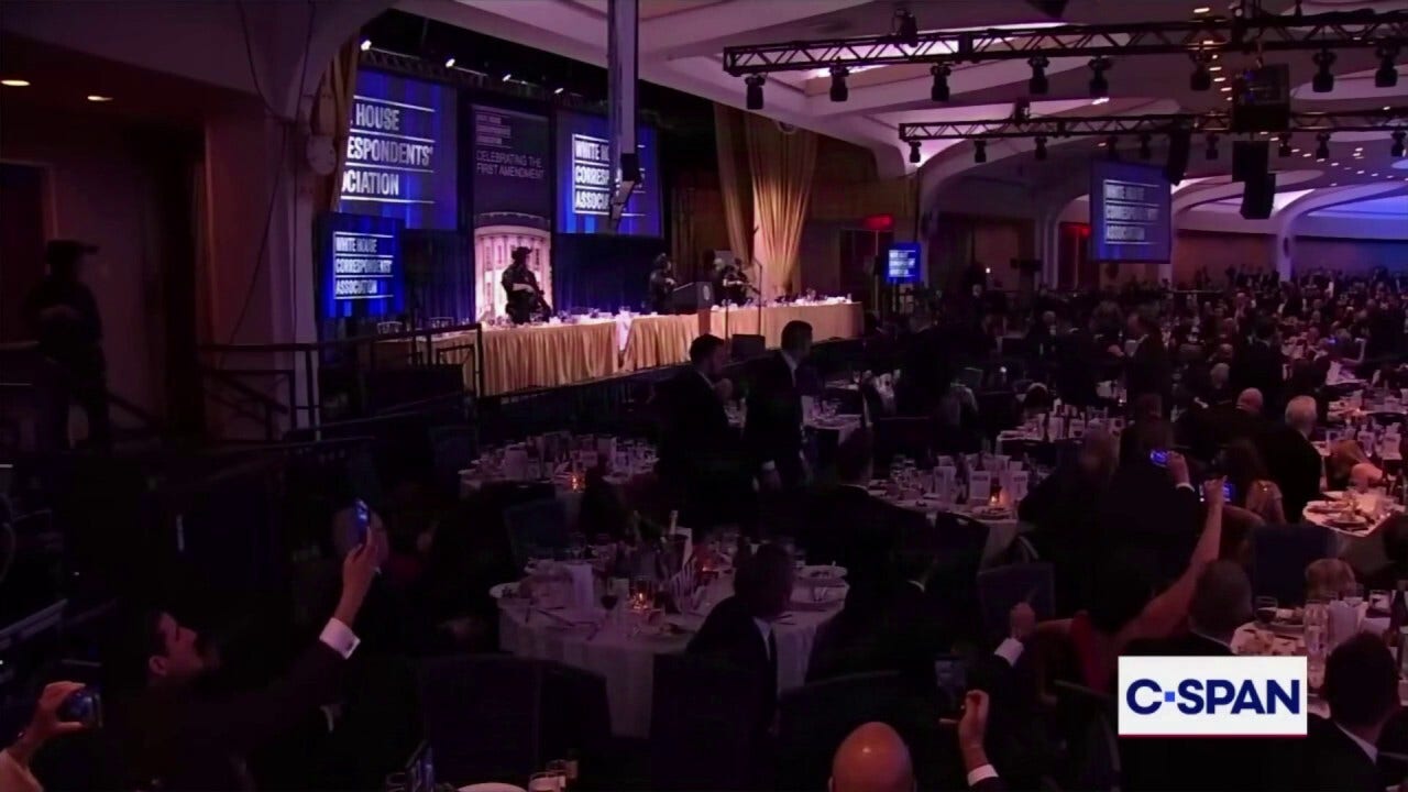 Man seen eating appetizer as secret service agents evacuated Trump, cabinet after shots rung out at WHCD