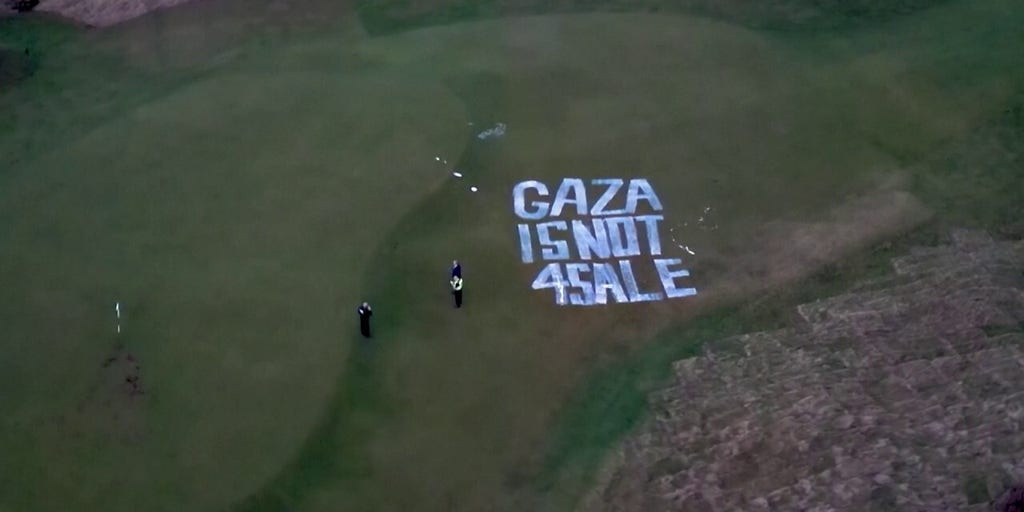 Trump's Scottish golf resort vandalized with pro-Palestine graffiti following Gaza comments