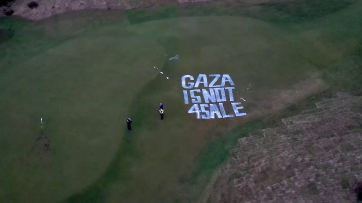  Trumps Scottish golf resort vandalized with pro-Palestine graffiti following Gaza comments