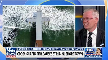 NJ pier rebuilt in cross shape, sparking some town controversy