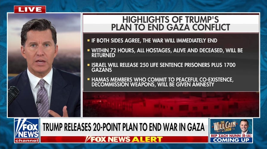 Will Cain highlights main points in Trump's plan to end Gaza conflict