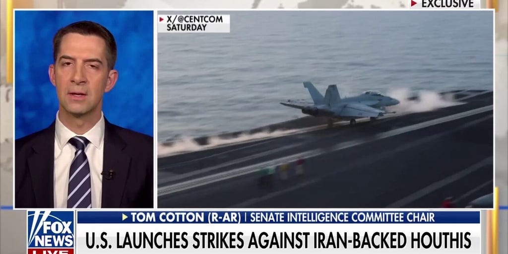 Sen. Tom Cotton praises Trump for 'long overdue' airstrikes of Iranian-backed Houthis