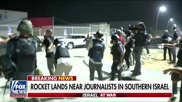 Rocket lands feet from group of journalists in Israel