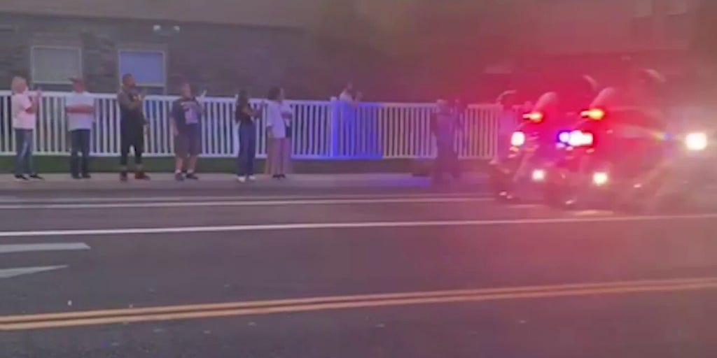 ‘Amazing Grace’ breaks out during Charlie Kirk’s hospital procession