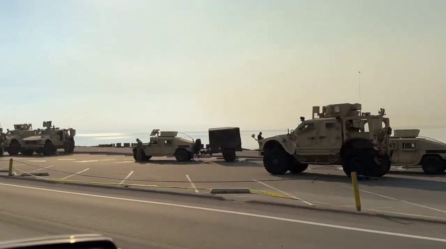 National Guard seen deployed along PCH during California's catastrophic wildfires