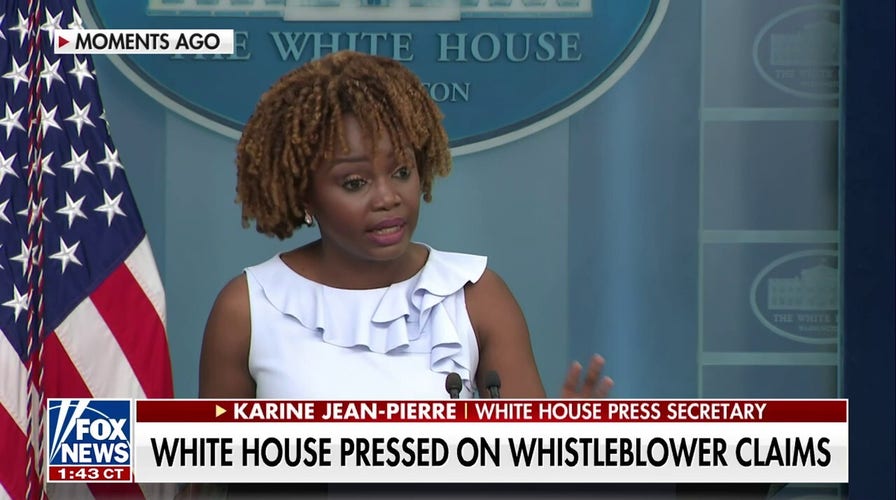 Karine Jean-Pierre seems flustered when peppered with Hunter Biden questions