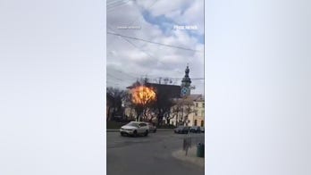 WATCH: Historic Ukrainian building destroyed by Russian drone