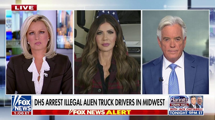 Noem fires back at Newsom as feds crack down on migrant truck drivers