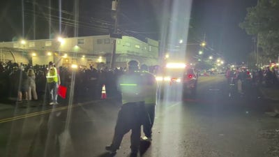 Newark Police Department makes a brief rare appearance at Delaney Hall anti-ICE demonstrations