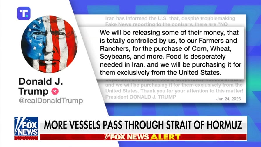 Trump announces $500 million of American goods will be purchased for Iran