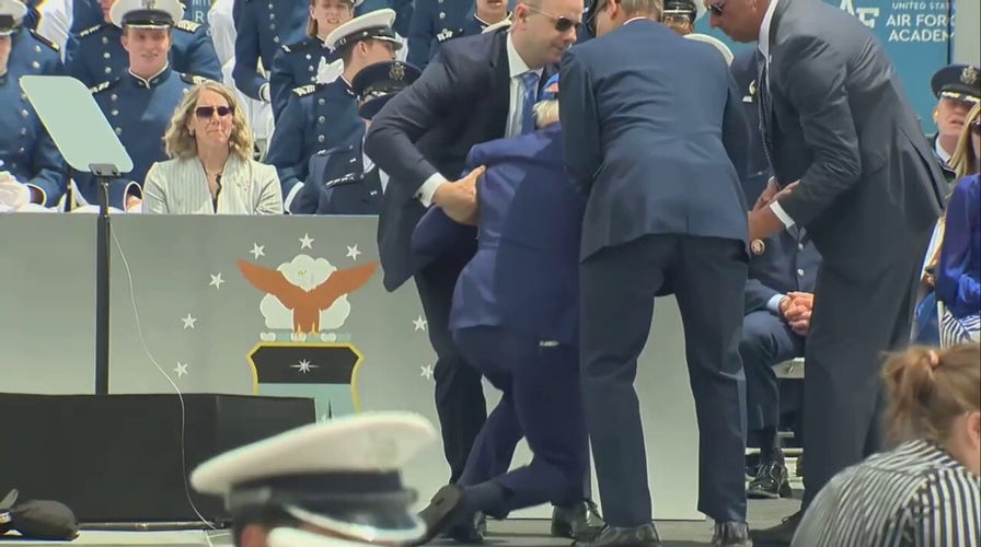 President Biden falls during U.S. Air Force Academy commencement ceremony