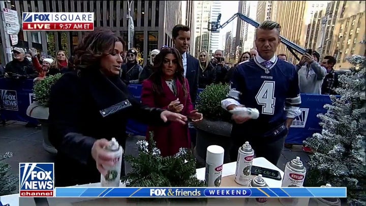 'Fox & Friends' host try flocking Christmas trees
