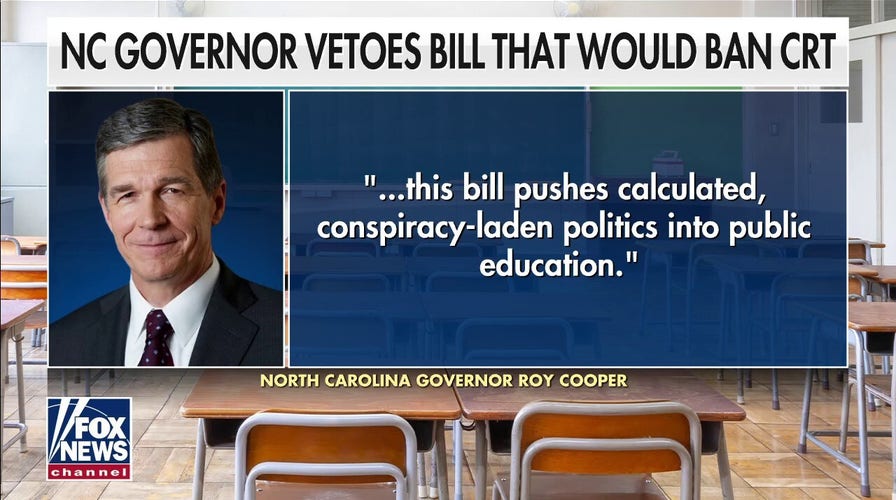 North Carolina governor vetoes bill banning critical race theory in schools