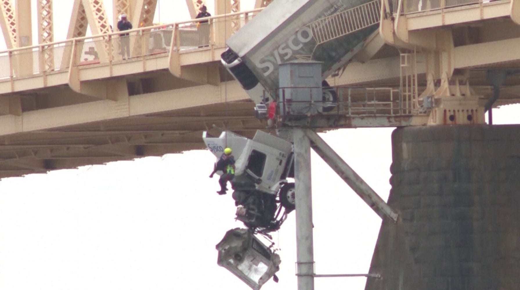 Harrowing Video Captures Semi-Truck Crash and Rescue on Kentucky Bridge