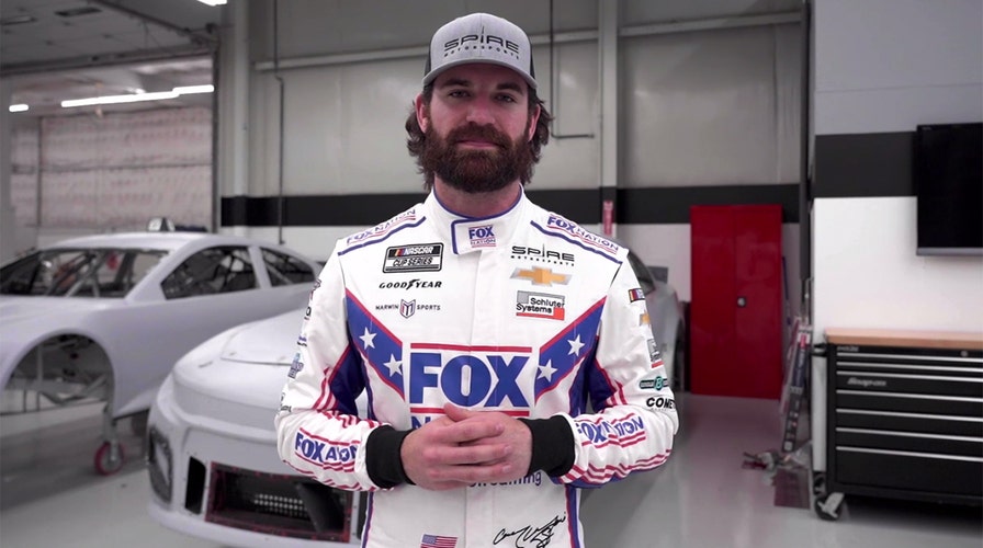 Corey LaJoie driving Fox Nation-sponsored Chevrolet in NASCAR Cup Series race at Talladega
