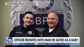 Rookie officer reunites with department, retired lieutenant who saved his life as a baby