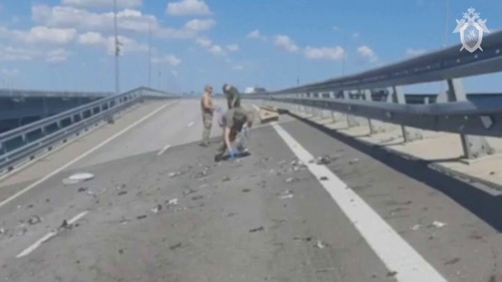 Crimea Bridge damaged as Russia alleges Ukraine attack