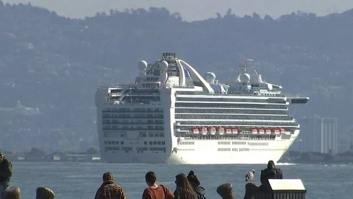 Grand Princess cruise ship with coronavirus patients docks in Oakland