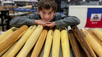 An Iowa boy is selling baseball bats from fallen trees to help storm victims