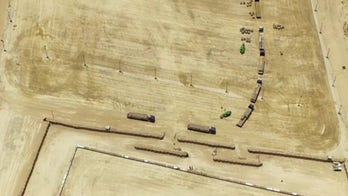 Drone footage of new aid distribution center in Gaza