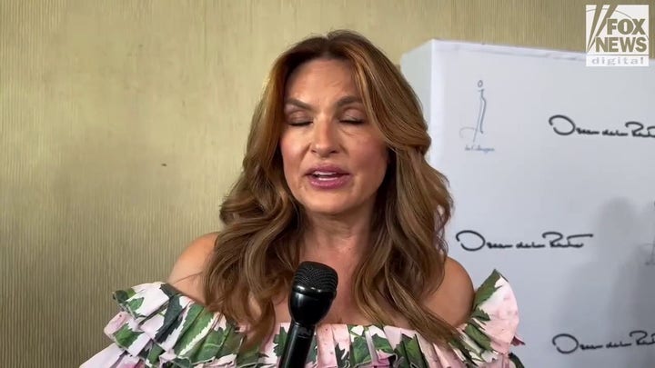 SVU star Mariska Hargitay reacts to receiving the Champion for Children award at the 33rd Annual Colleagues Spring Luncheon