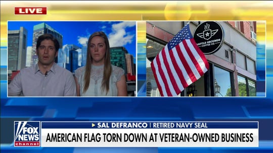 Veteran-owned coffee shop has American flag torn down
