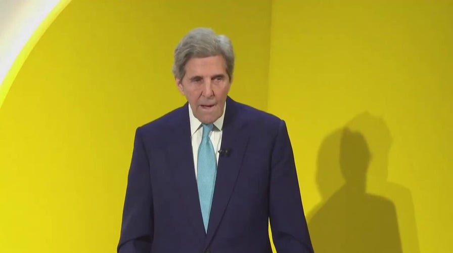 John Kerry delivers remarks about climate change at the World Economic Forum's 2023 conference