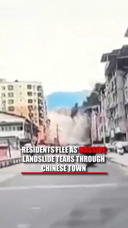 Residents flee as massive landside TEARS through Chinese town