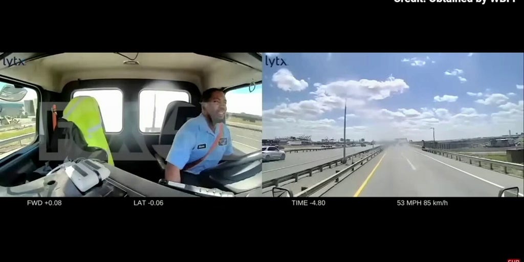 Harrowing footage captures United jet strike bakery truck on New Jersey Turnpike