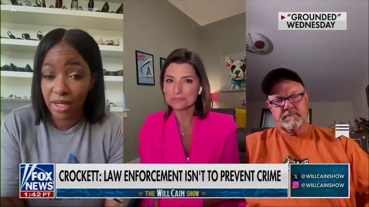 Rep. Jasmine Crockett, D-Texas, denies that local law enforcement should prevent crime