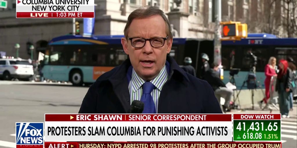 Demonstrators protest detainment of pro-Palestinian Columbia University student