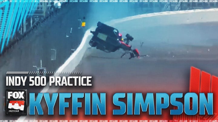Kyffin Simpson Catches Air in Scary Crash During Indy 500 Practice | INDYCAR on Fox