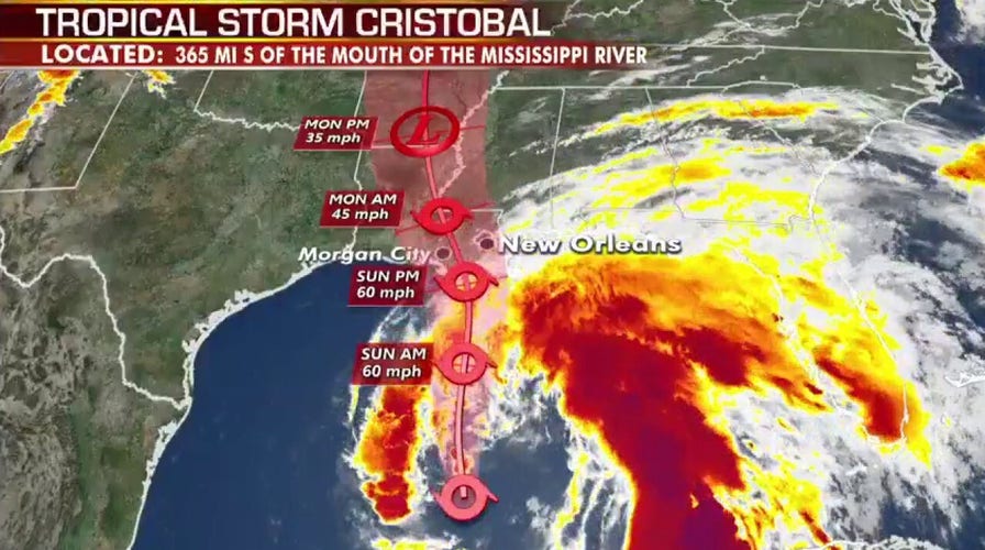 Tropical storm Cristobal advances toward US Gulf coast